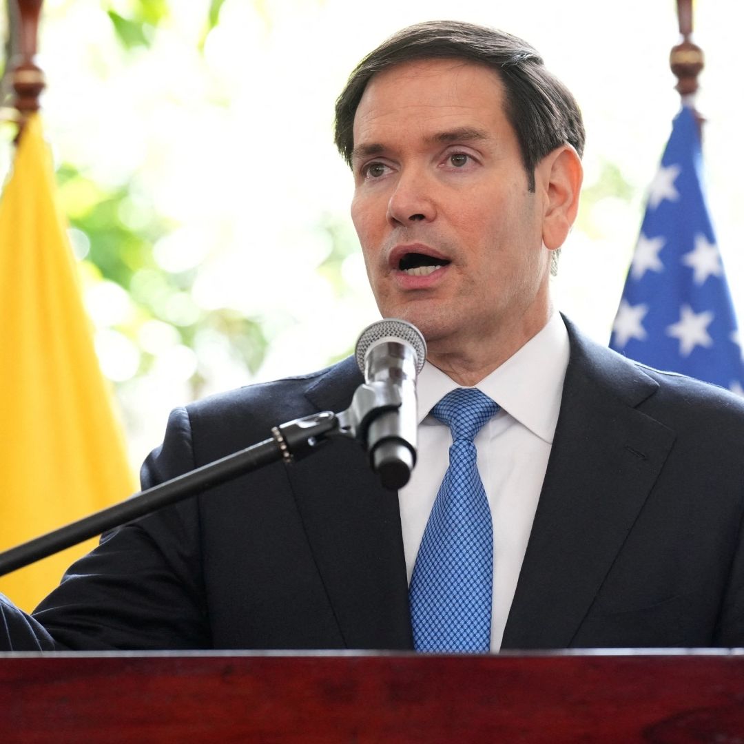 Marco Rubio en conferencia de prensa en Ecuador
