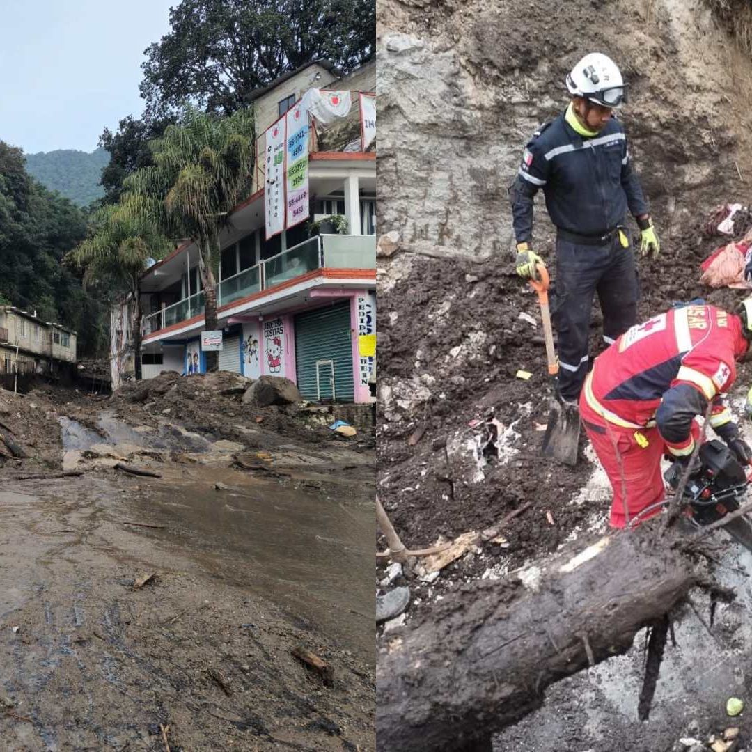 Las calles de Jilotzingo fueron liberadas tras el deslave del cerro Las Peñas