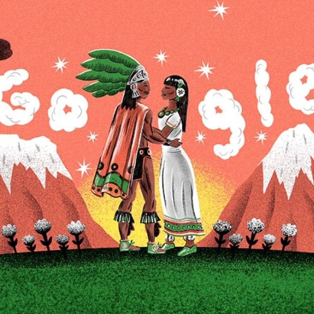 Ilustración del Doodle de Google por la Independencia de México