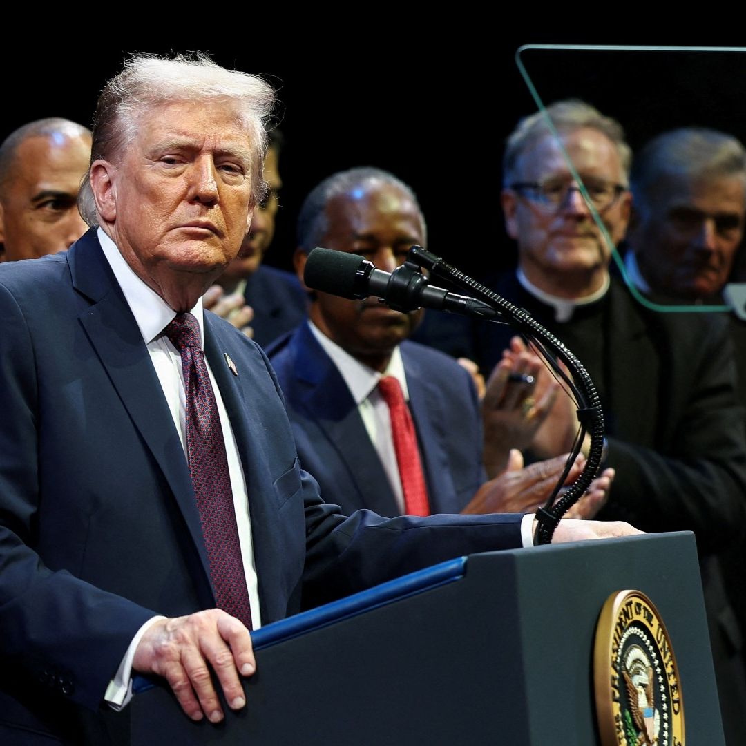 Donald Trump, presidente de Estados Unidos, en el Museo de la Biblia, en Washington
