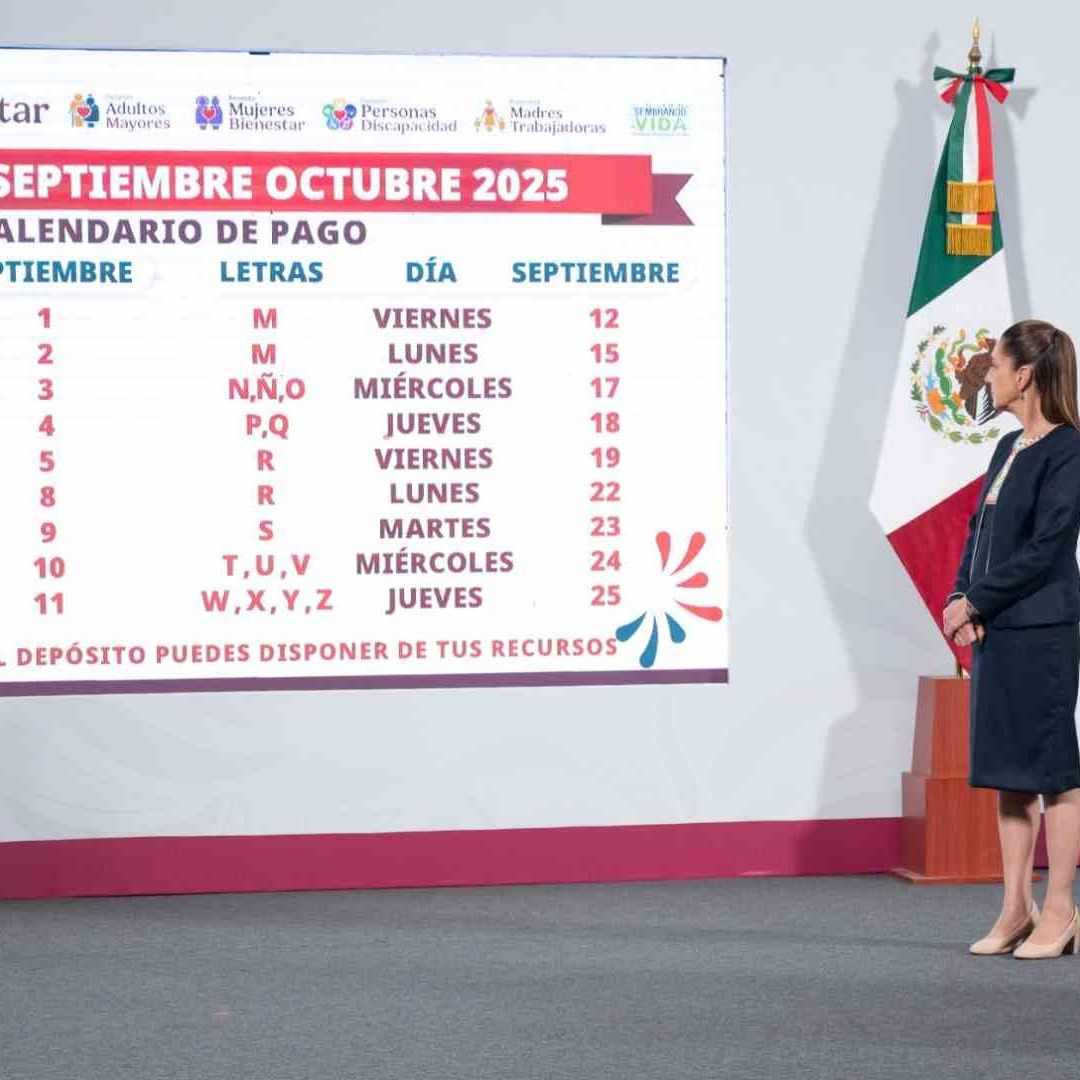 Claudia Sheinbaum en conferencia de prensa en Palacio Nacional.