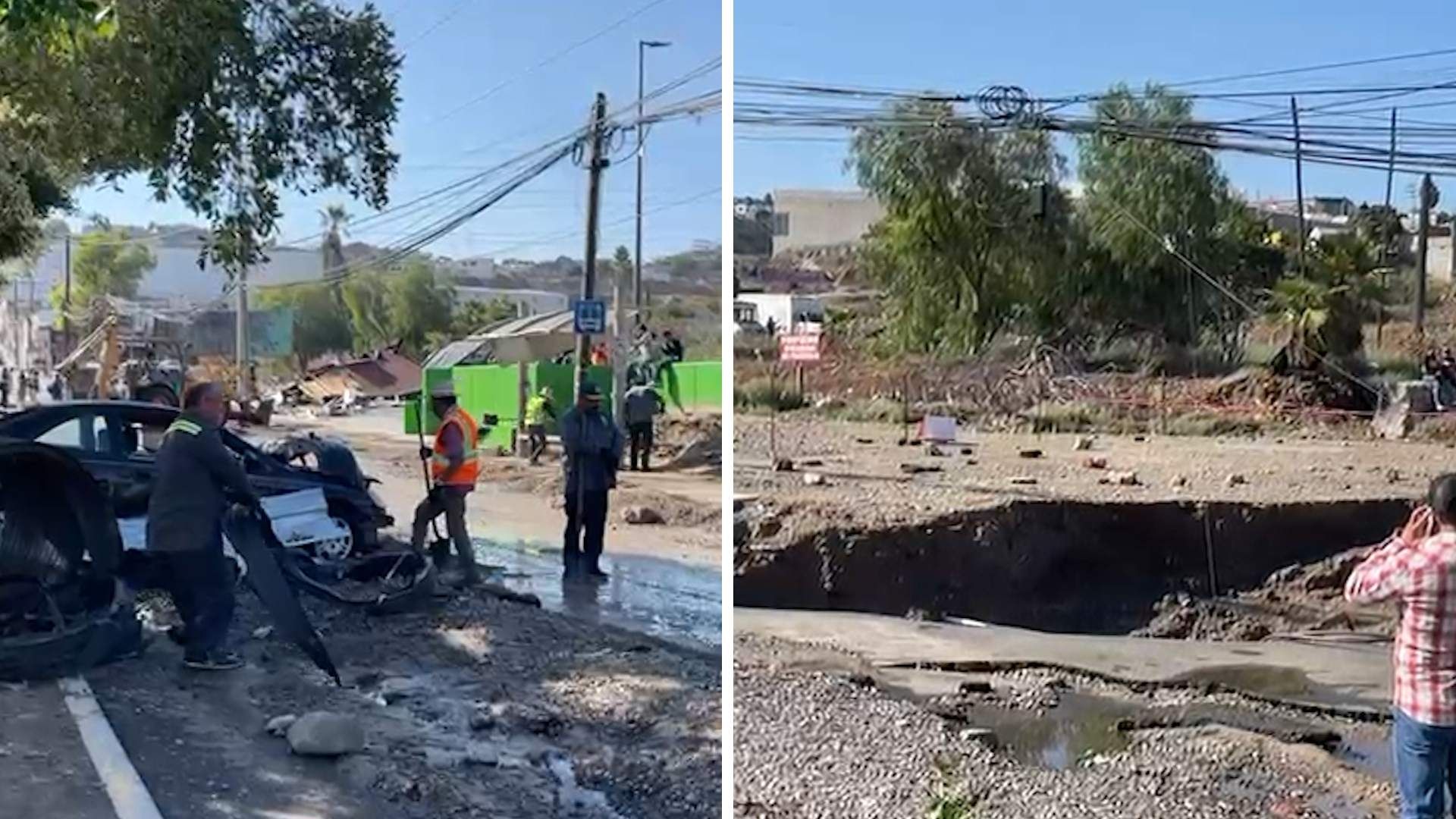 Socavón Por Megafuga de Agua Causa Movilización en Bulevar Díaz Ordaz