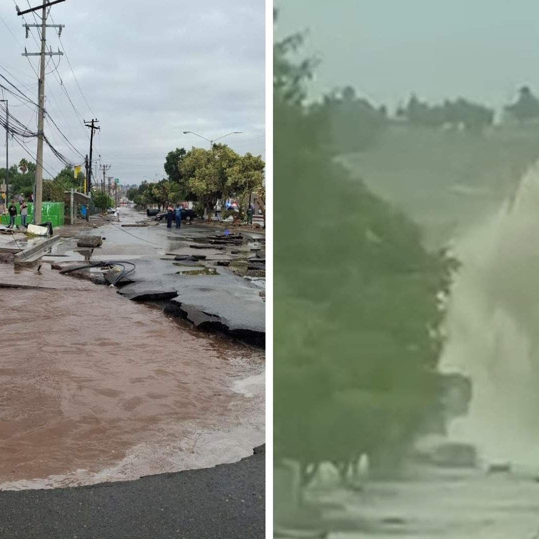 Megafuga de Agua Causa Socavón en Bulevar Díaz Ordaz