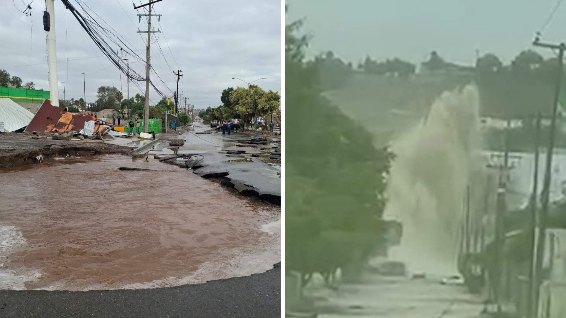 Megafuga de Agua Causa Socavón en Bulevar Díaz Ordaz