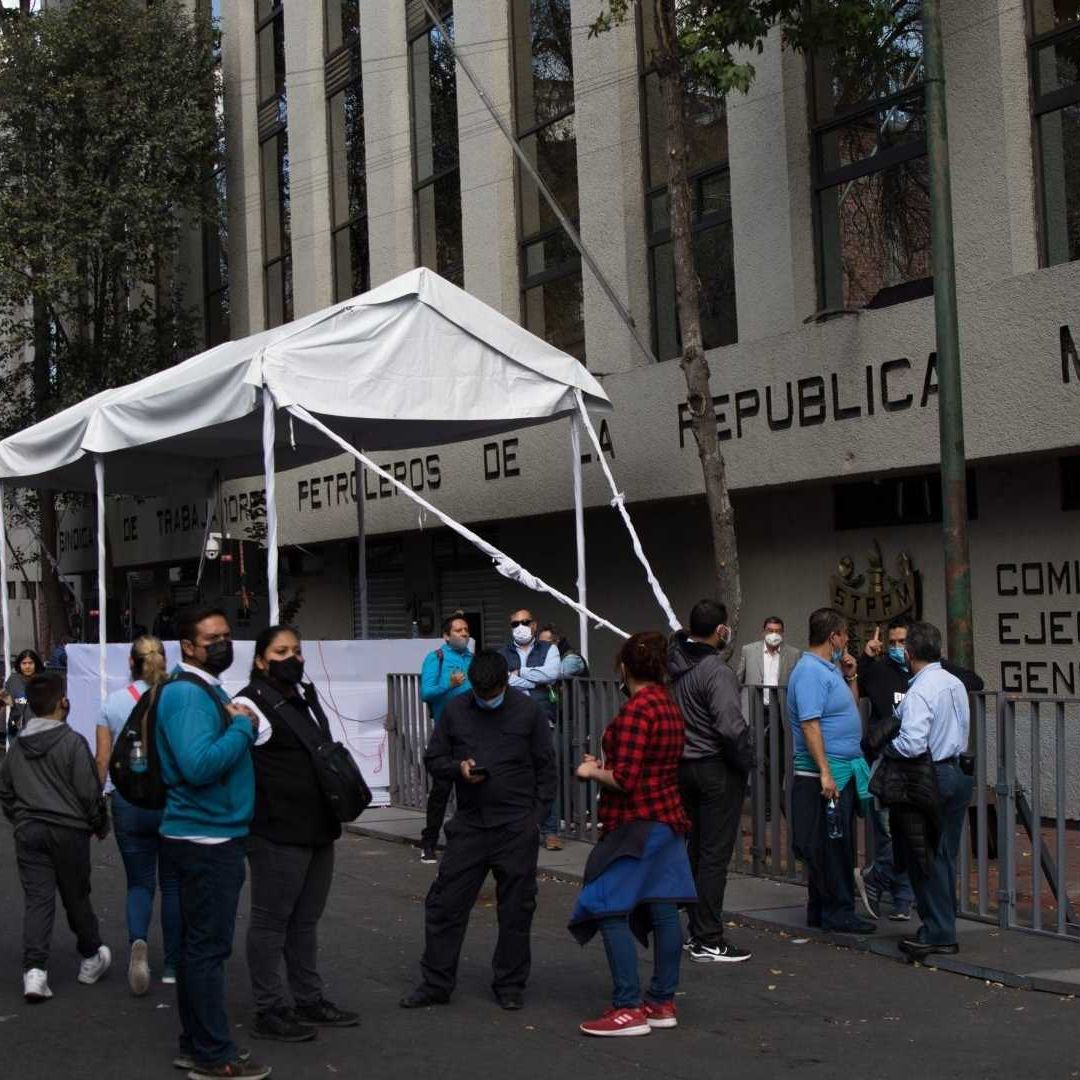 Protesta de petroleros en la CDMX