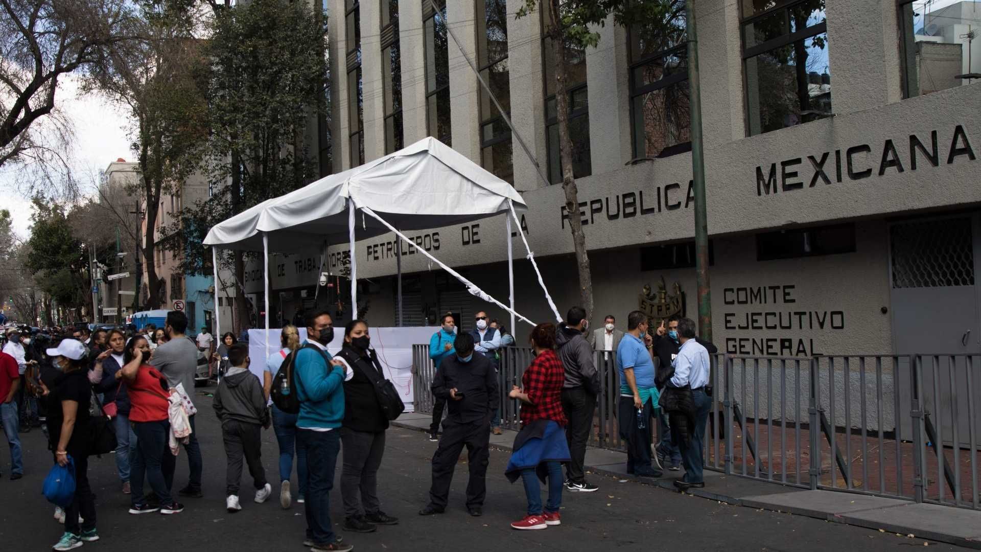 Protesta de petroleros en la CDMX
