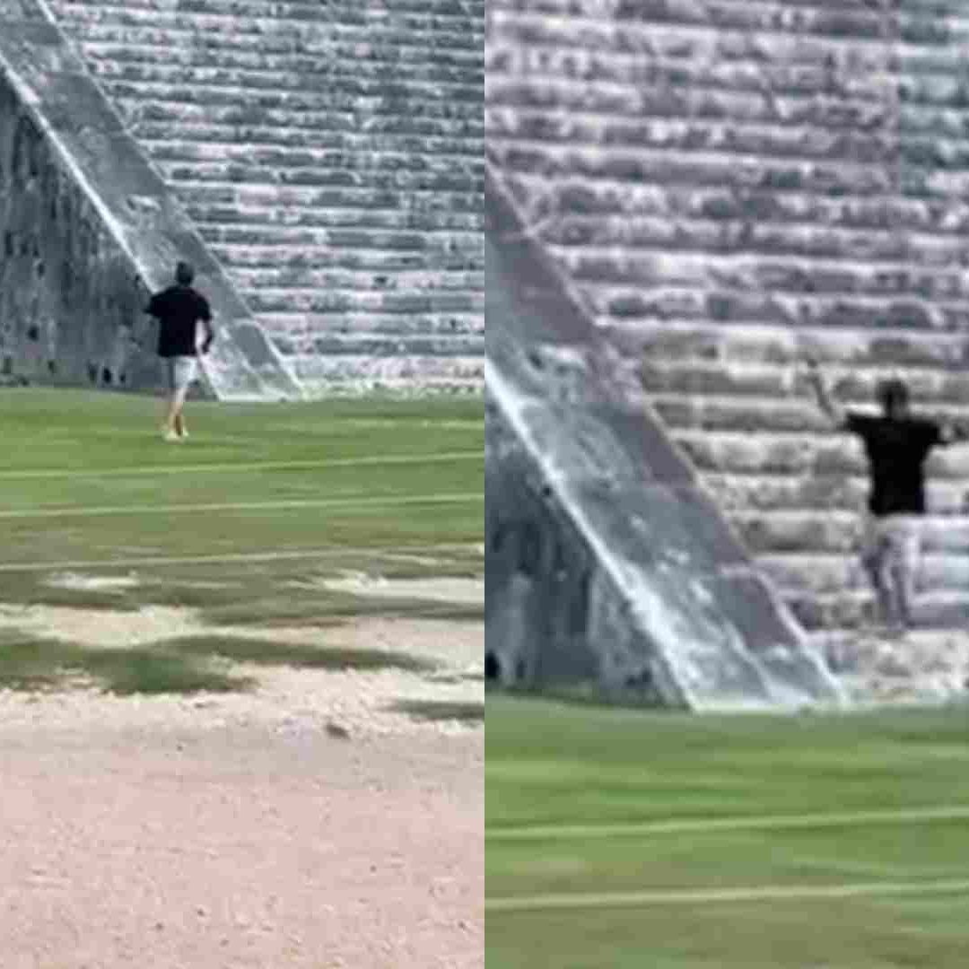 Extranjero Escala la Pirámide Kukulcán en Chichén Itzá y es Multado por Autoridades de Yucatán