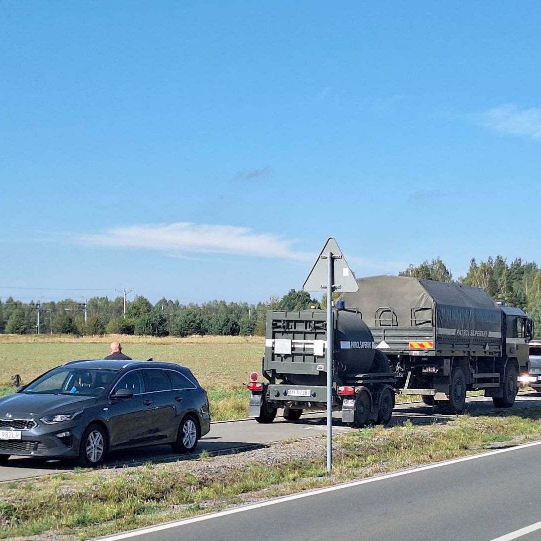 Zona donde cayó parte de un dron ruso en Polonia
