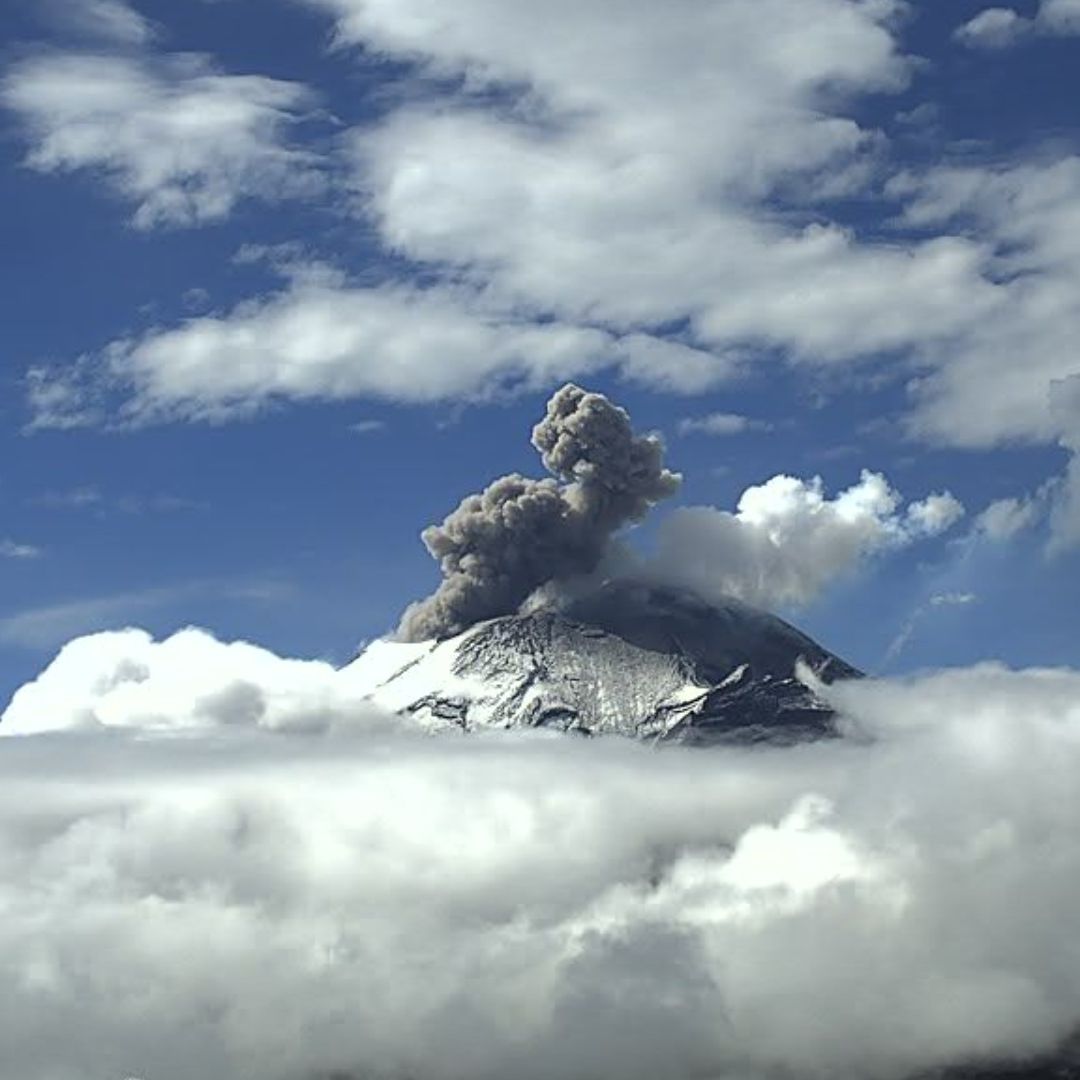 Municipios de Puebla con Pronóstico de Caída Ceniza Volcán Popocatépetl Hoy 11 Septiembre 2025