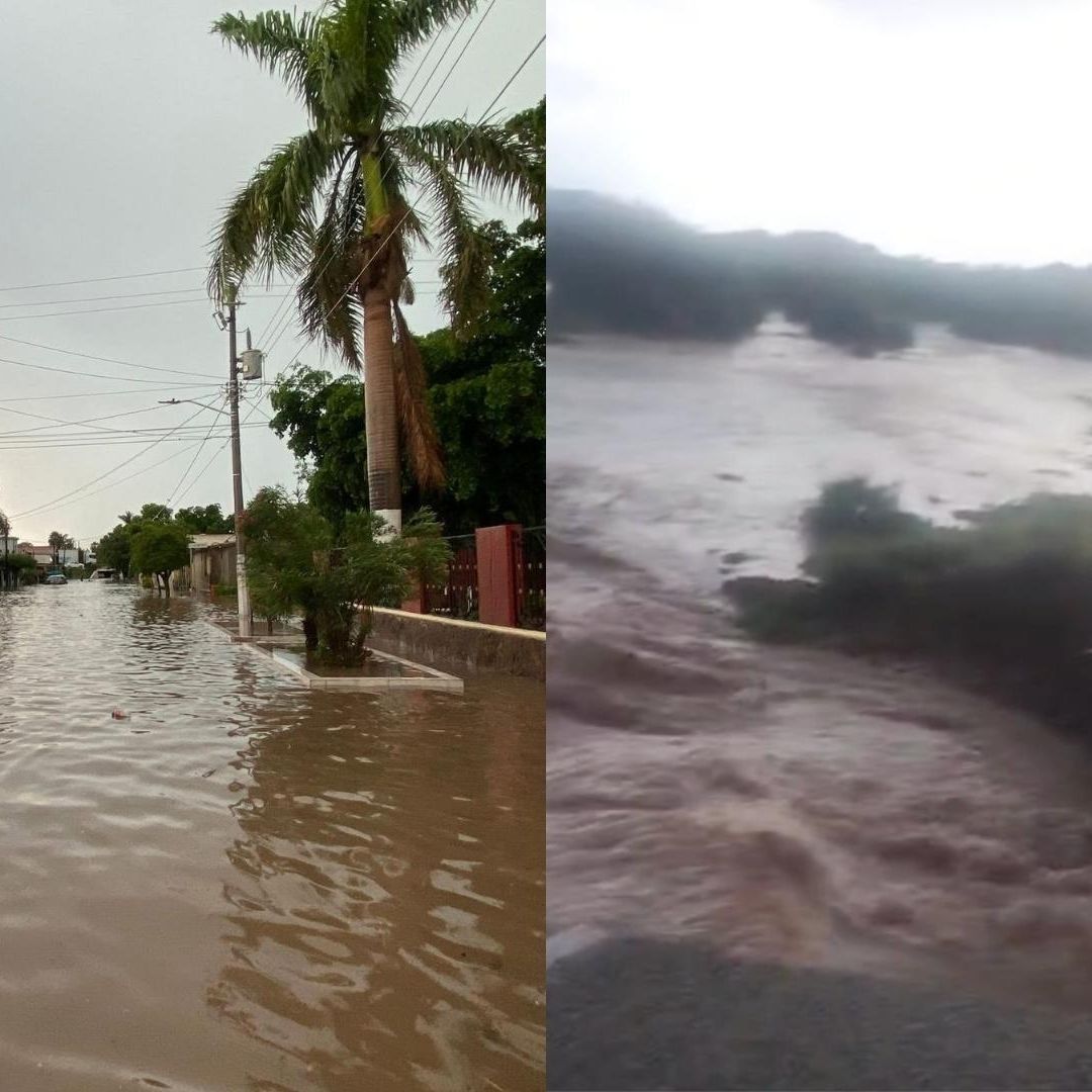 Lluvias Inundan Los Mochis y Ahome en Sinaloa; Reportan Socavón y Más de 100 Casas Afectadas