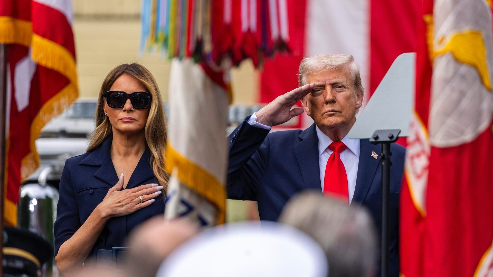 Donald Trump y su esposa Melania en la ceremonia del 11S, en el Pentágono
