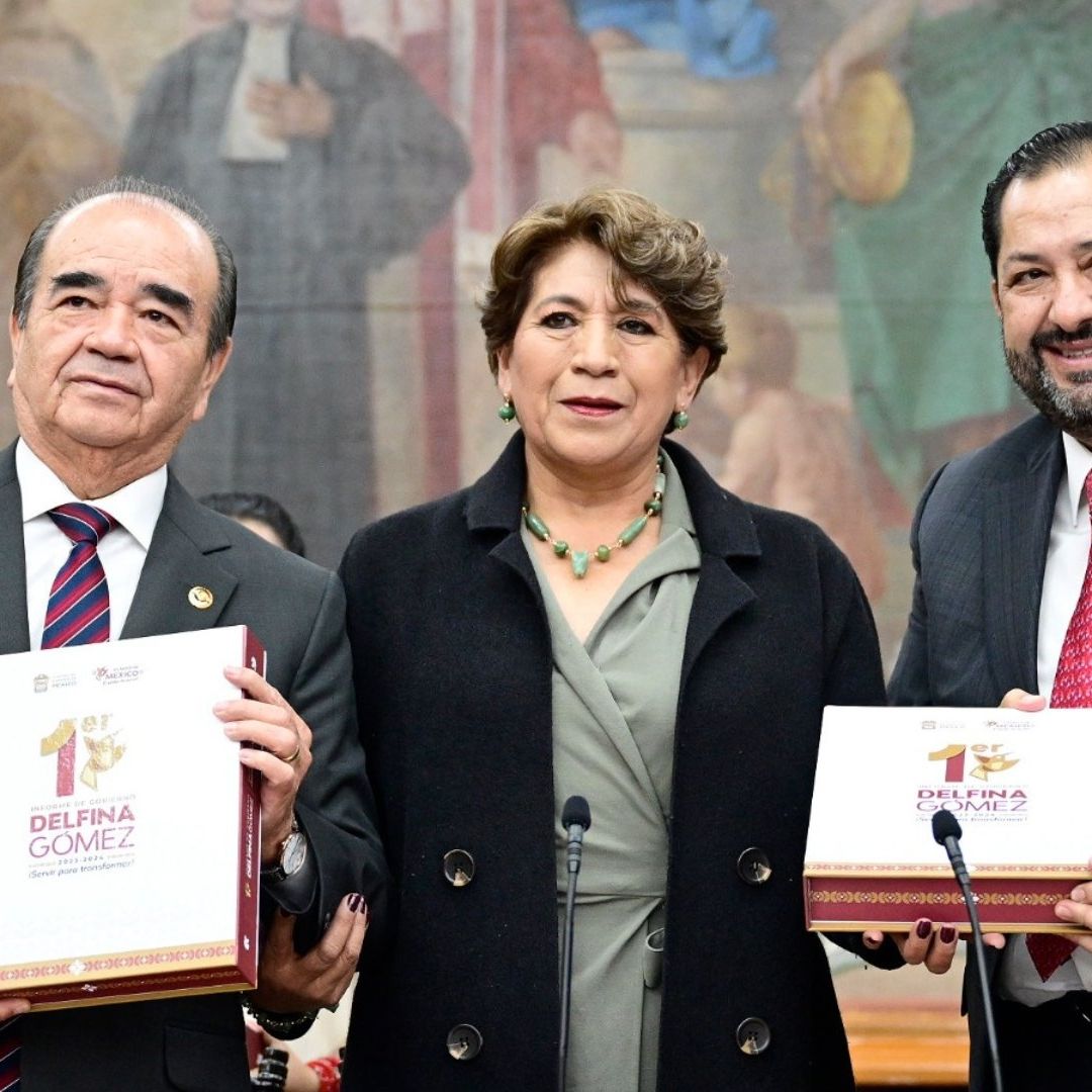 La gobernadora del Estado de México, Delfina Gómez, presentó hoy 24 de septiembre de 2024 su Primer Informe de Gobierno
