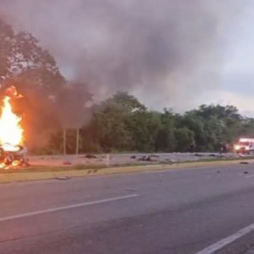 Accidente en acrretera de Yucatán