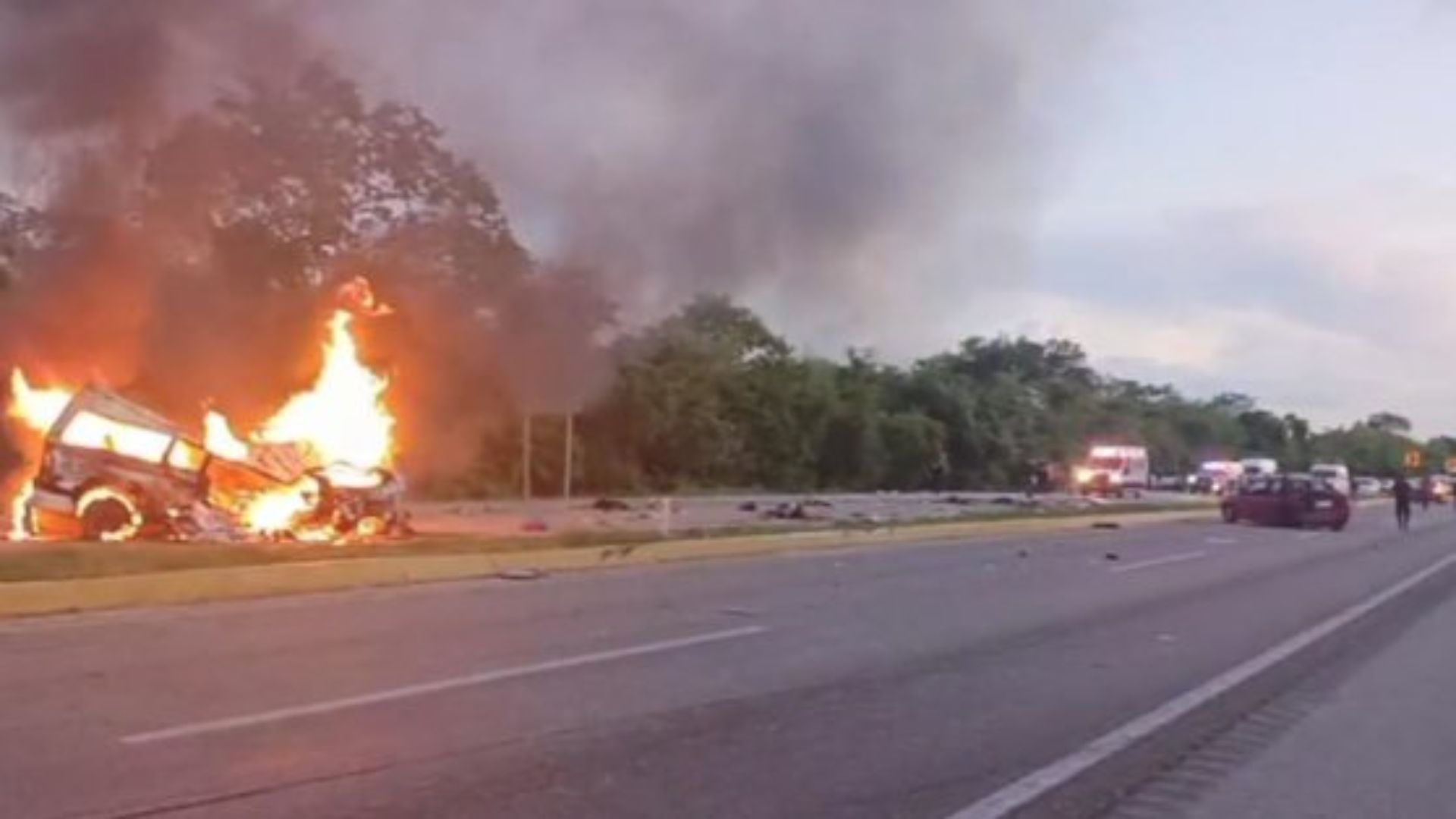Accidente en acrretera de Yucatán