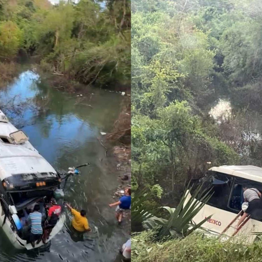 autobus cae a barranco en slp