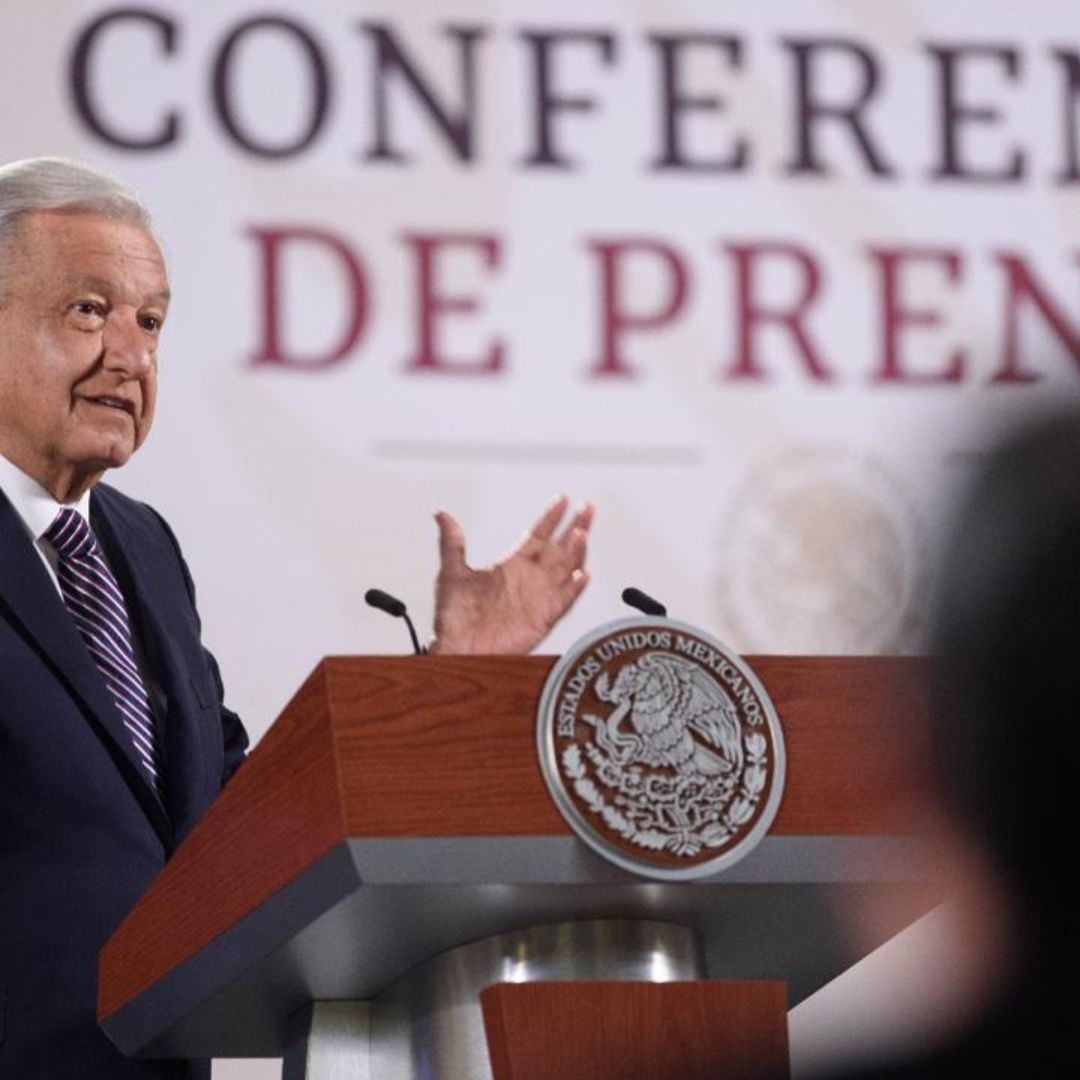 El presidente López Obrador en conferencia mañanera