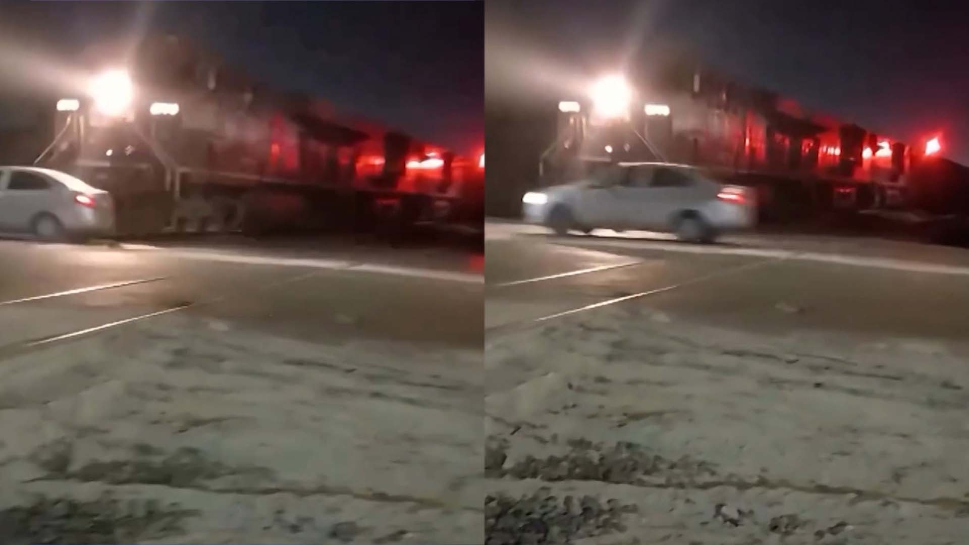 Video: Conductor Logra Ganarle el Paso al Tren en Segundos