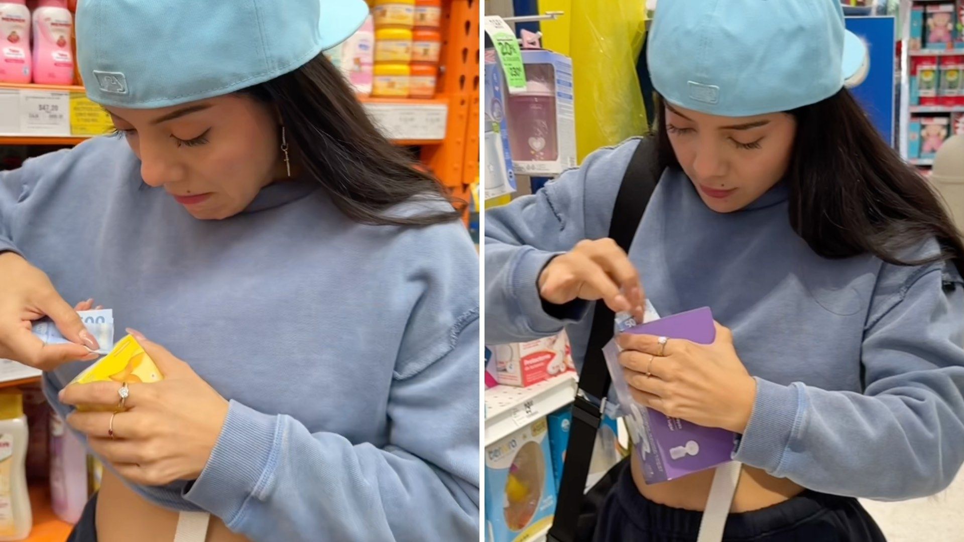 Tiktoker Doris Jocelyn se suma al trend "Ella Merecía Ese Bolso" en supermercado de Puebla.