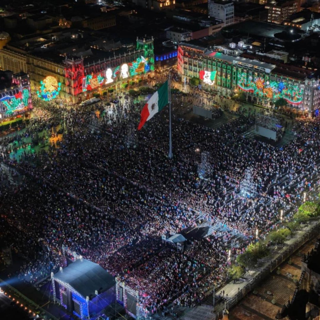 Reportan Saldo Blanco tras Grito en Zócalo CDMX; Acuden 280 Mil personas