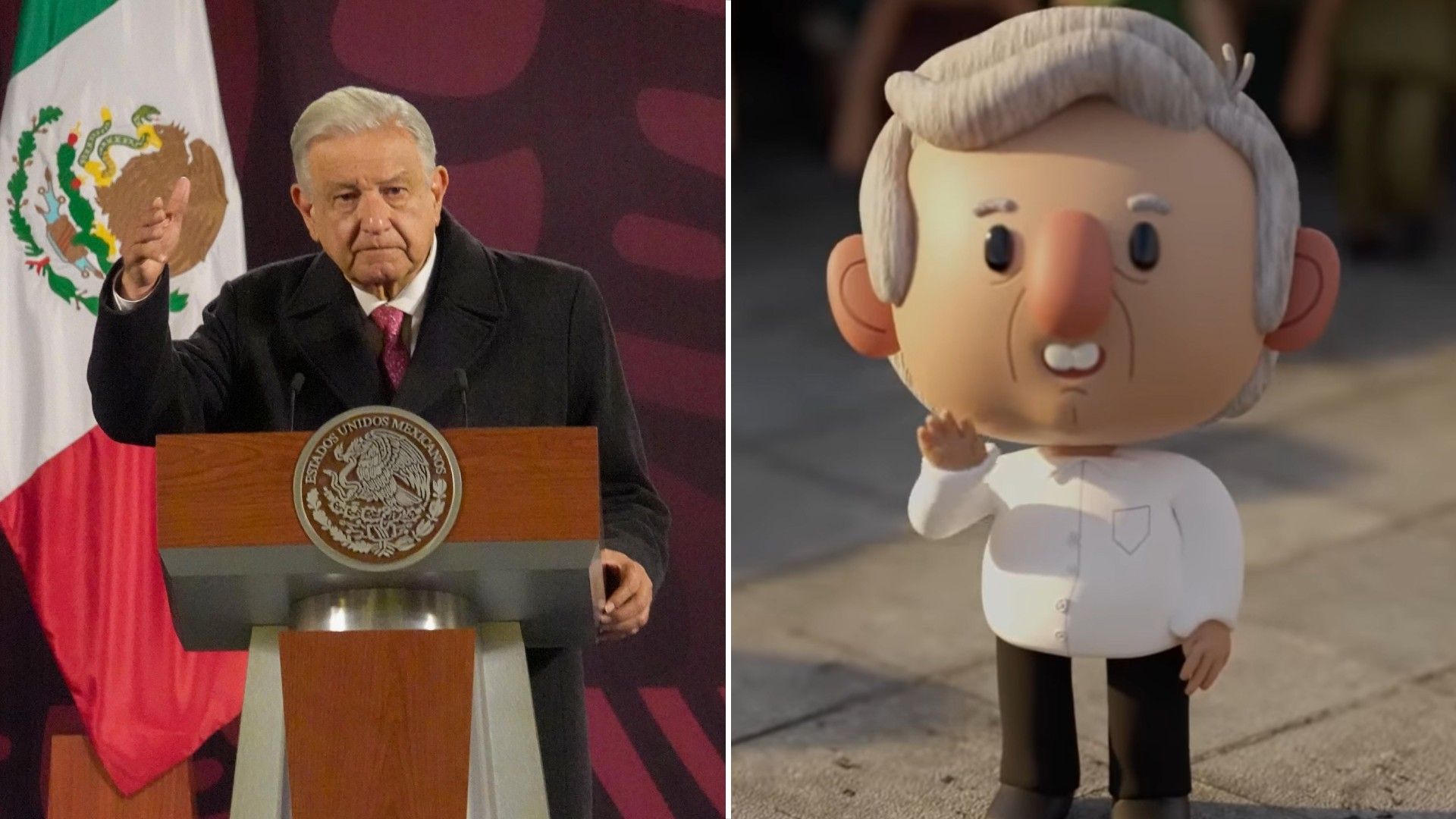 Antes de iniciar su última conferencia mañanera, AMLO compartió una animación sobre su trayectoria en la política de México