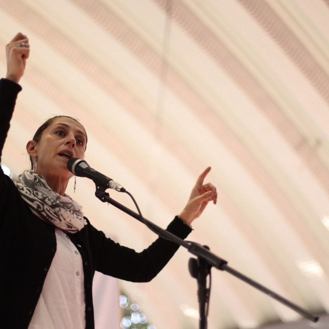 Claudia Sheinbaum durante un evento en CDMX el 9 de enero de 2018