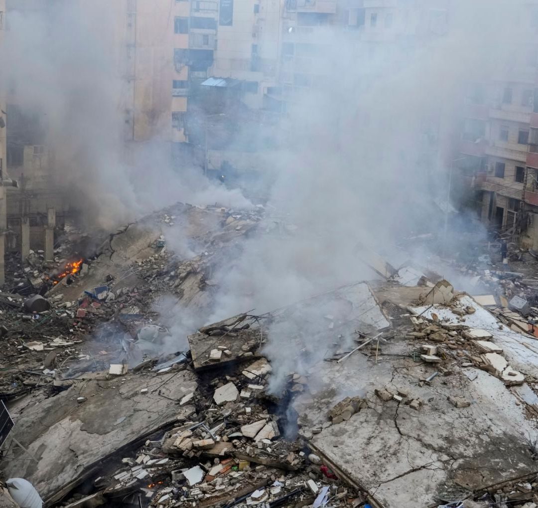 Así quedó una de las zonas bombardeadas por Israel en el Líbano. Foto AP
