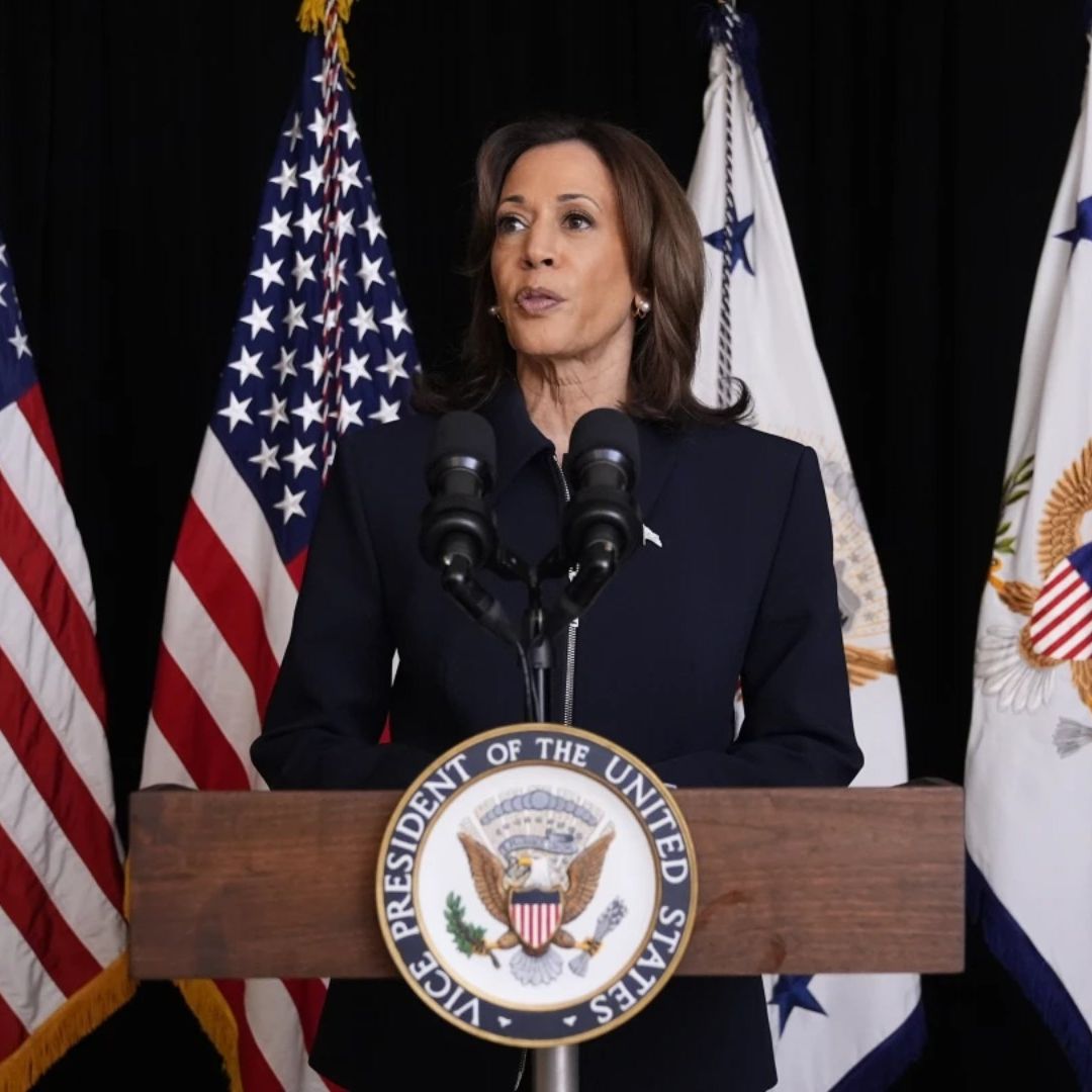 La vicepresidenta estadounidense y candidata demócrata, Kamala Harris