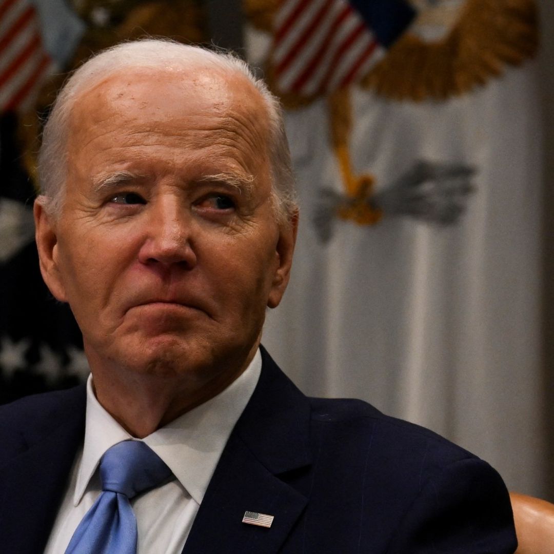 El presidente Joe Biden en el salón Roosevelt de la Casa Blanca