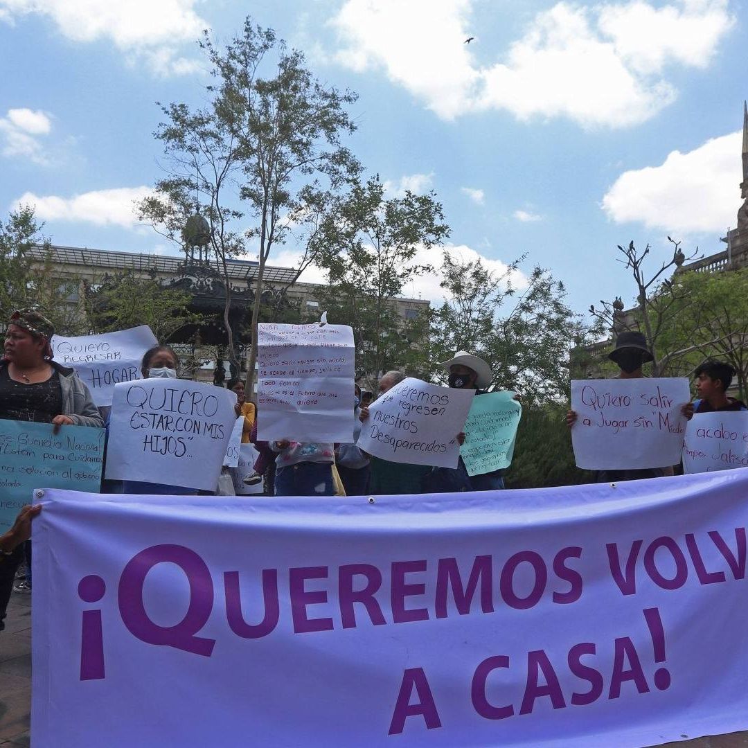 Protesta de habitantes de Teocaltiche para exigir seguridad