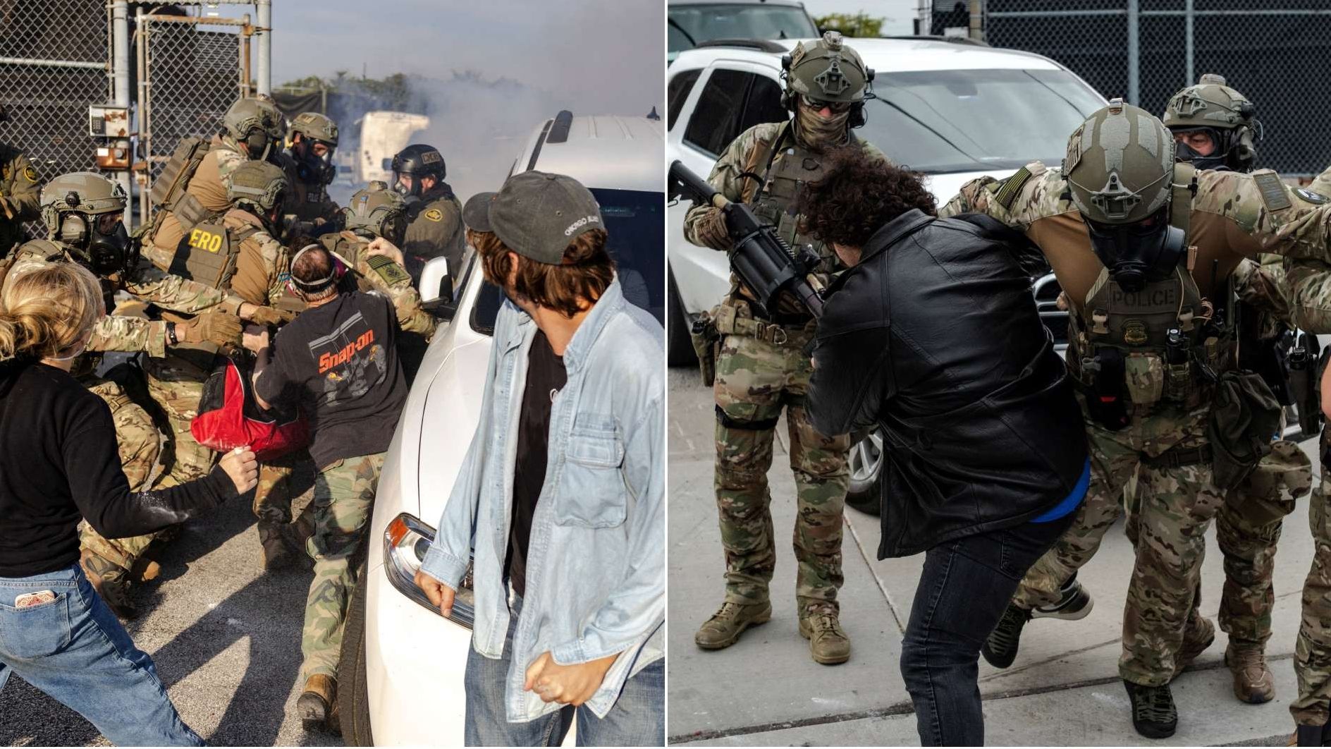 Agentes de ICE Lanzan Gas Lacrimógeno a Personas que Protestaban en Chicago, EUA