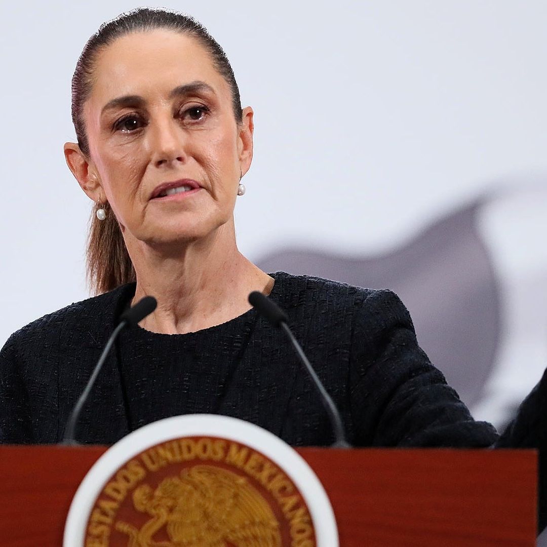 Claudia Sheinbaum durante conferencia de prensa en Palacio Nacional. Foto: EFE