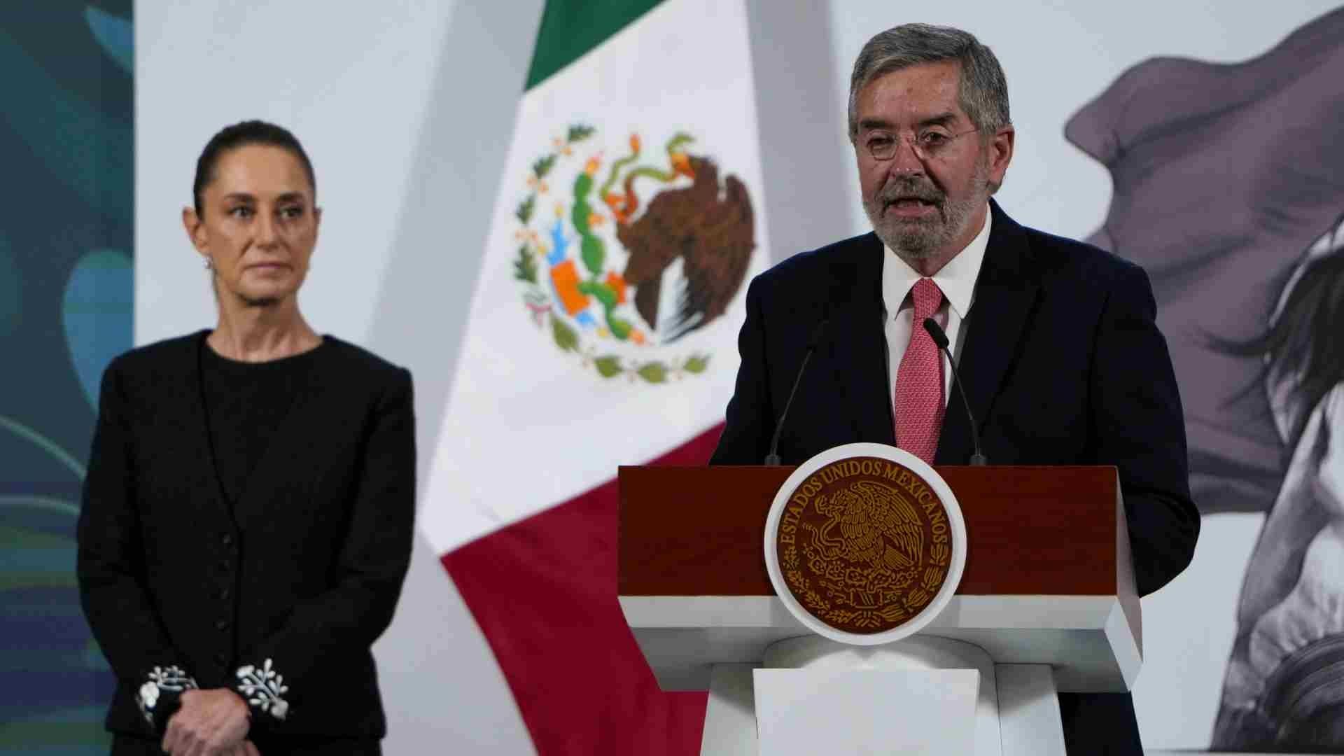 Juan Ramón de la Fuente en la conferencia de prensa mañanera de hoy. Foto: Presidencia de la República