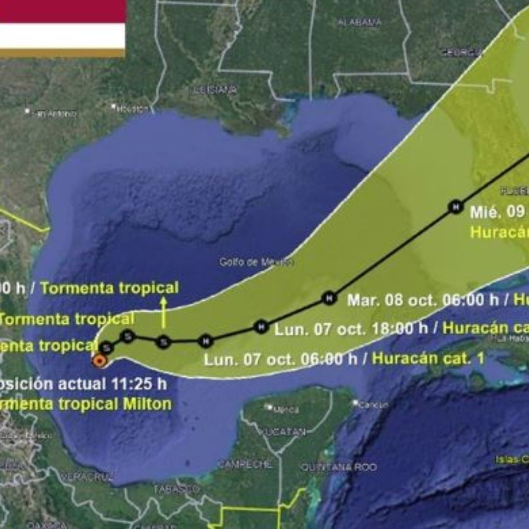 Se forma Tormenta Tropical Milton en el Golfo de México