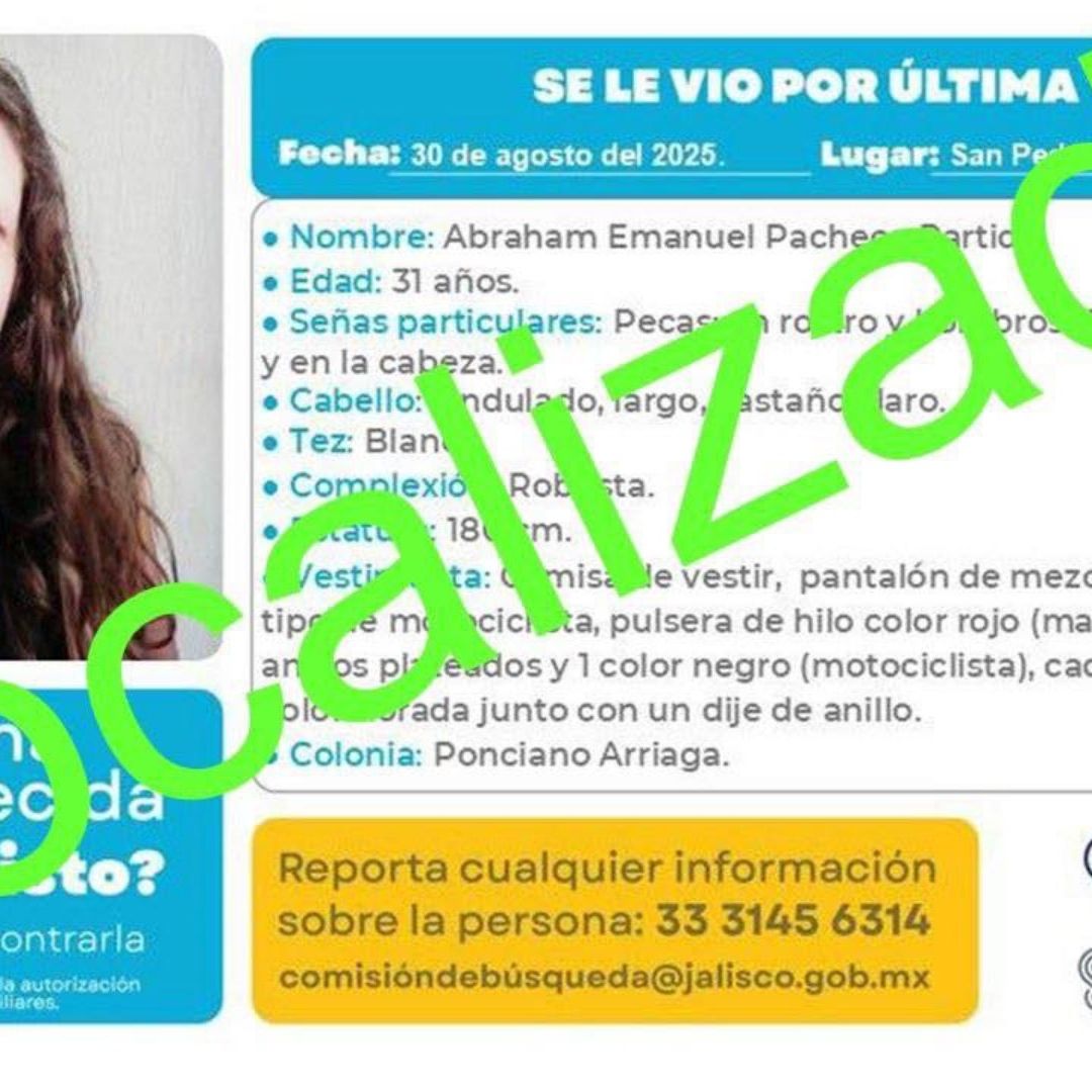 Localizan con Vida a Maestro Desaparecido en Jalisco Abraham Emmanuel Pacheco