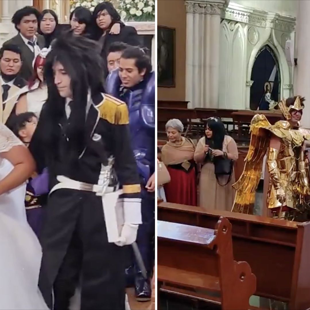 Tienen boda otaku con invitados vestidos de ánime