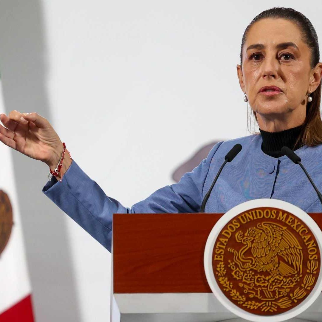 Claudia Sheinbaum en conferencia de prensa en Palacio Nacional