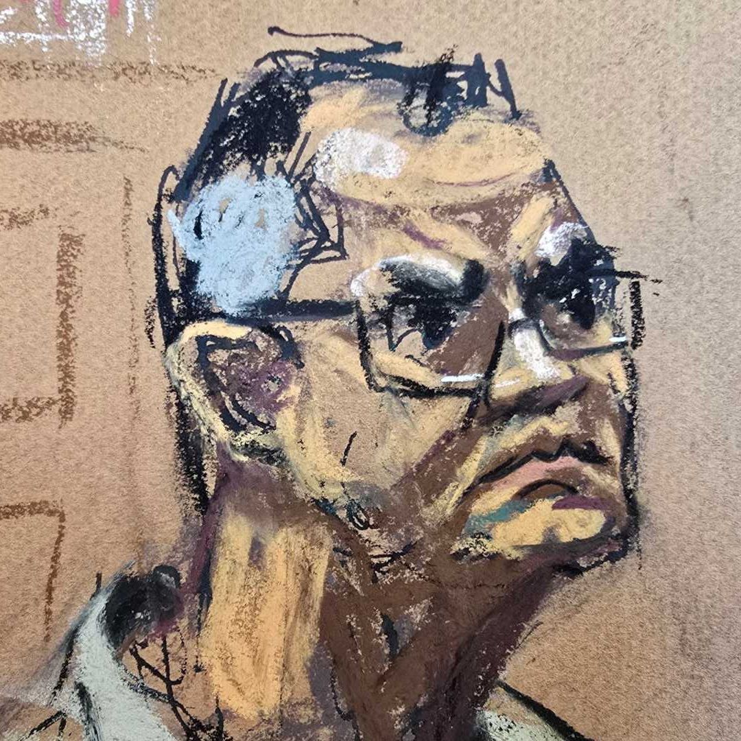 Ilustración de la audiencia de hoy de Naasón Joaquín García, en Nueva York