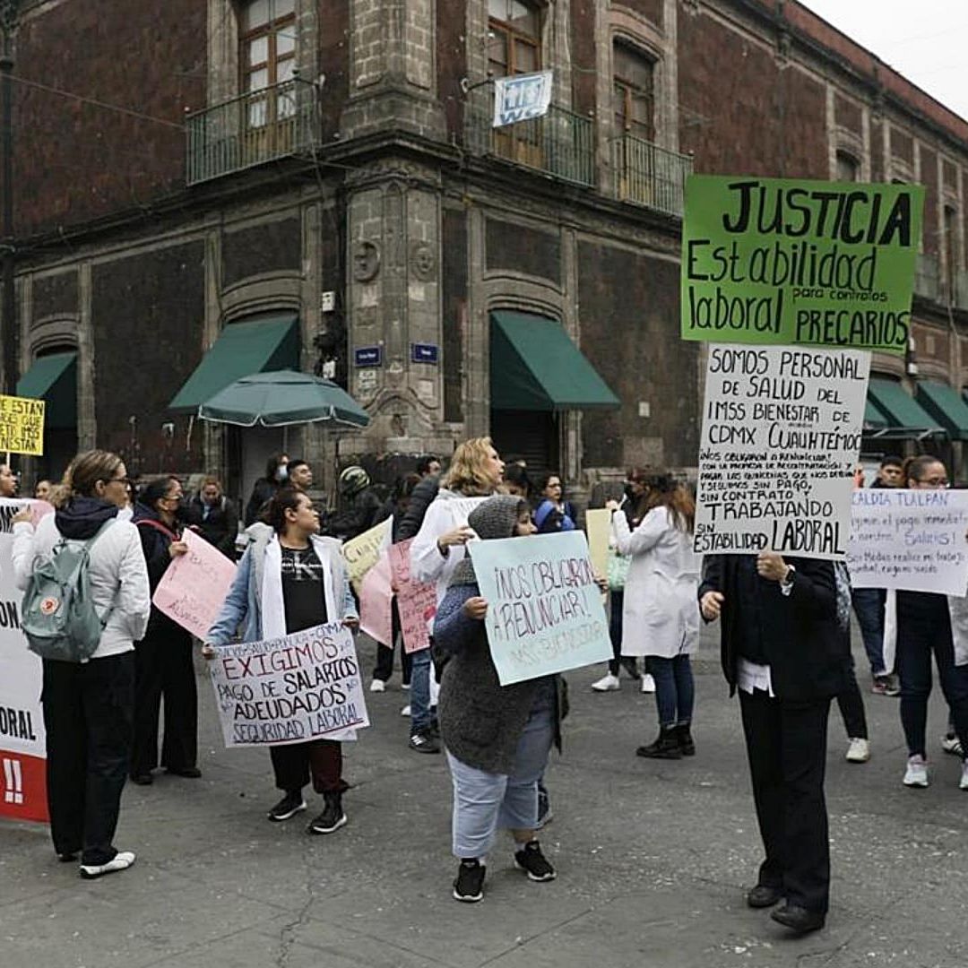 Personal Médico Protesta en Centro Histórico de CDMX