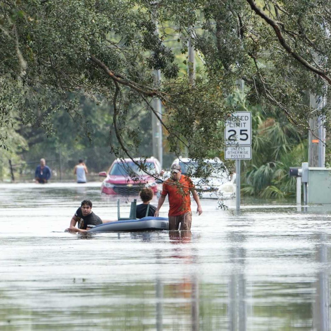 Inundaciones en Tampa, Florida, luego del paso del huracán Milton