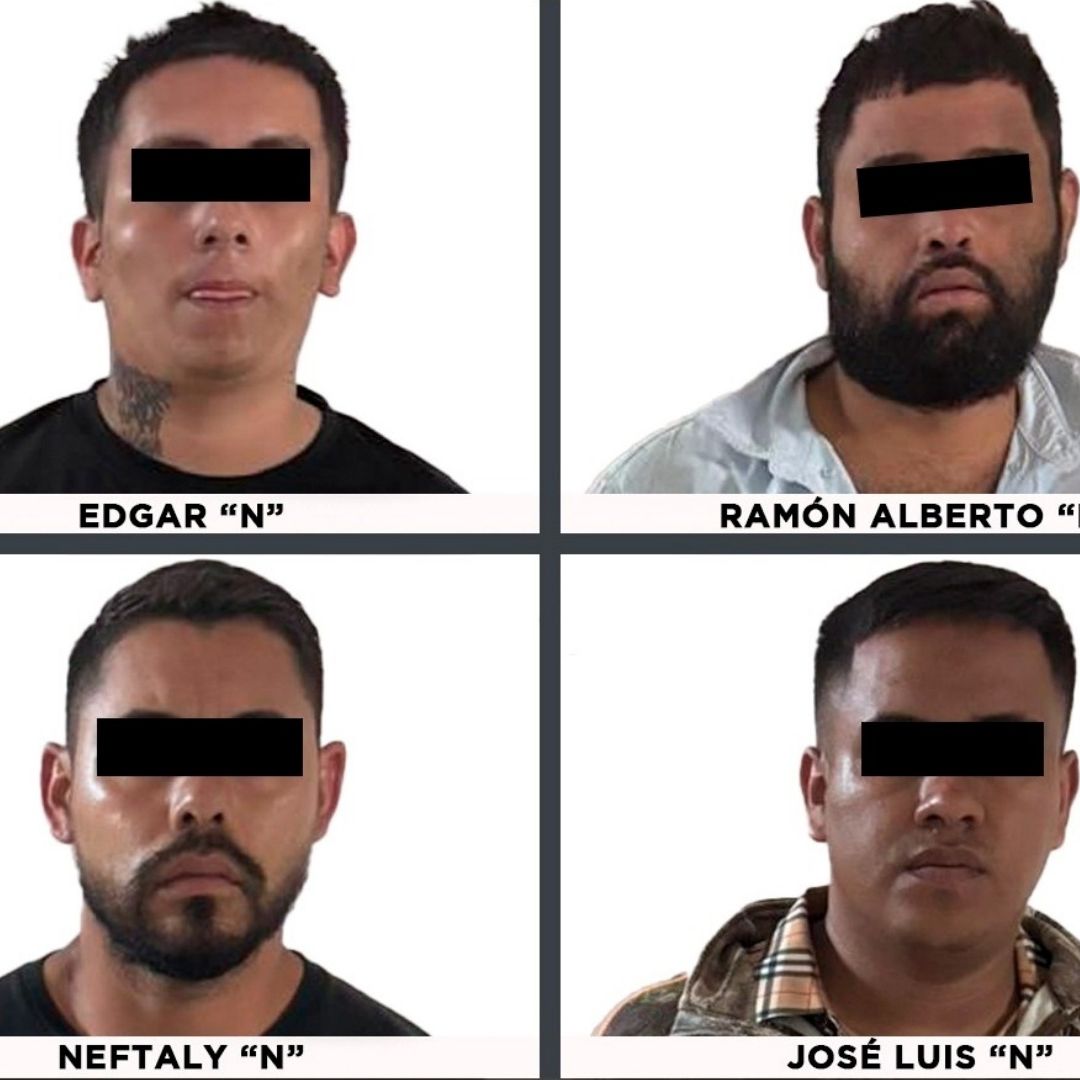 Hombres detenidos durante operativo en Estado de México. Foto: Fiscalía Edomex