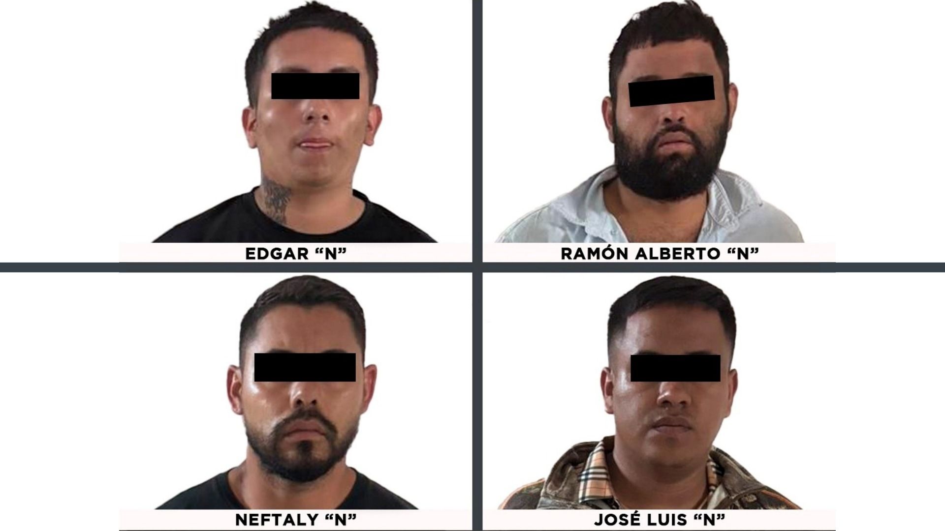 Hombres detenidos durante operativo en Estado de México. Foto: Fiscalía Edomex