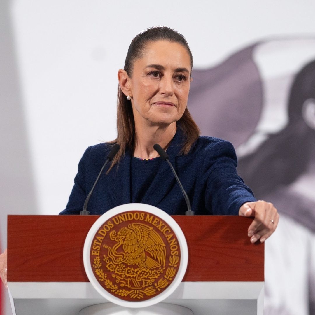 Claudia Sheinbaum habla durante la conferencia de prensa