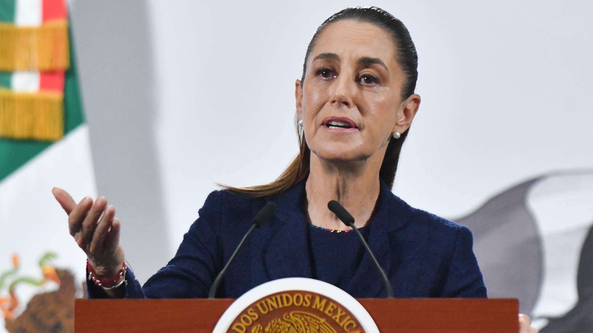 Claudia Sheinbaum en conferencia de prensa en Palacio Nacional