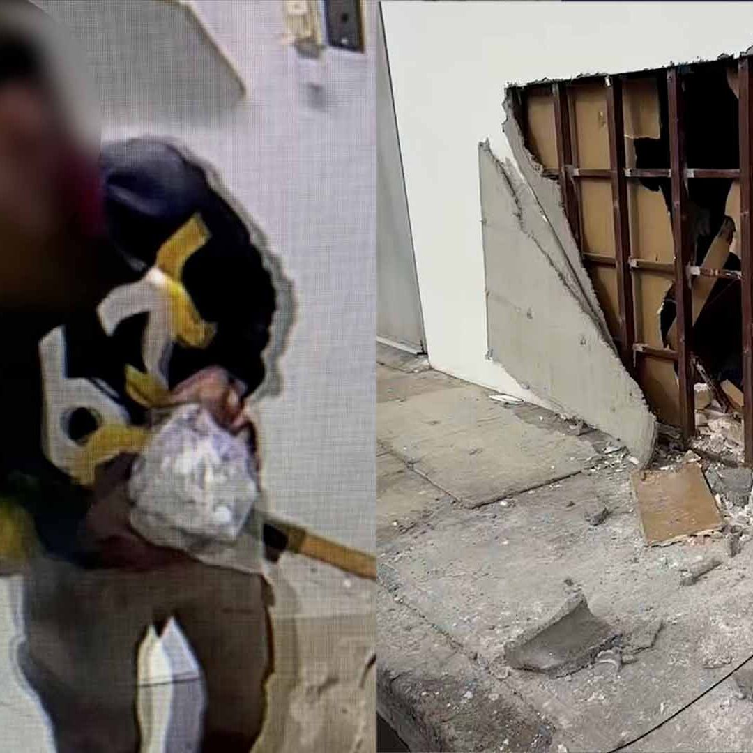 Ladrón Hace Boquete en la Pared para Robar un Banco en Saltillo