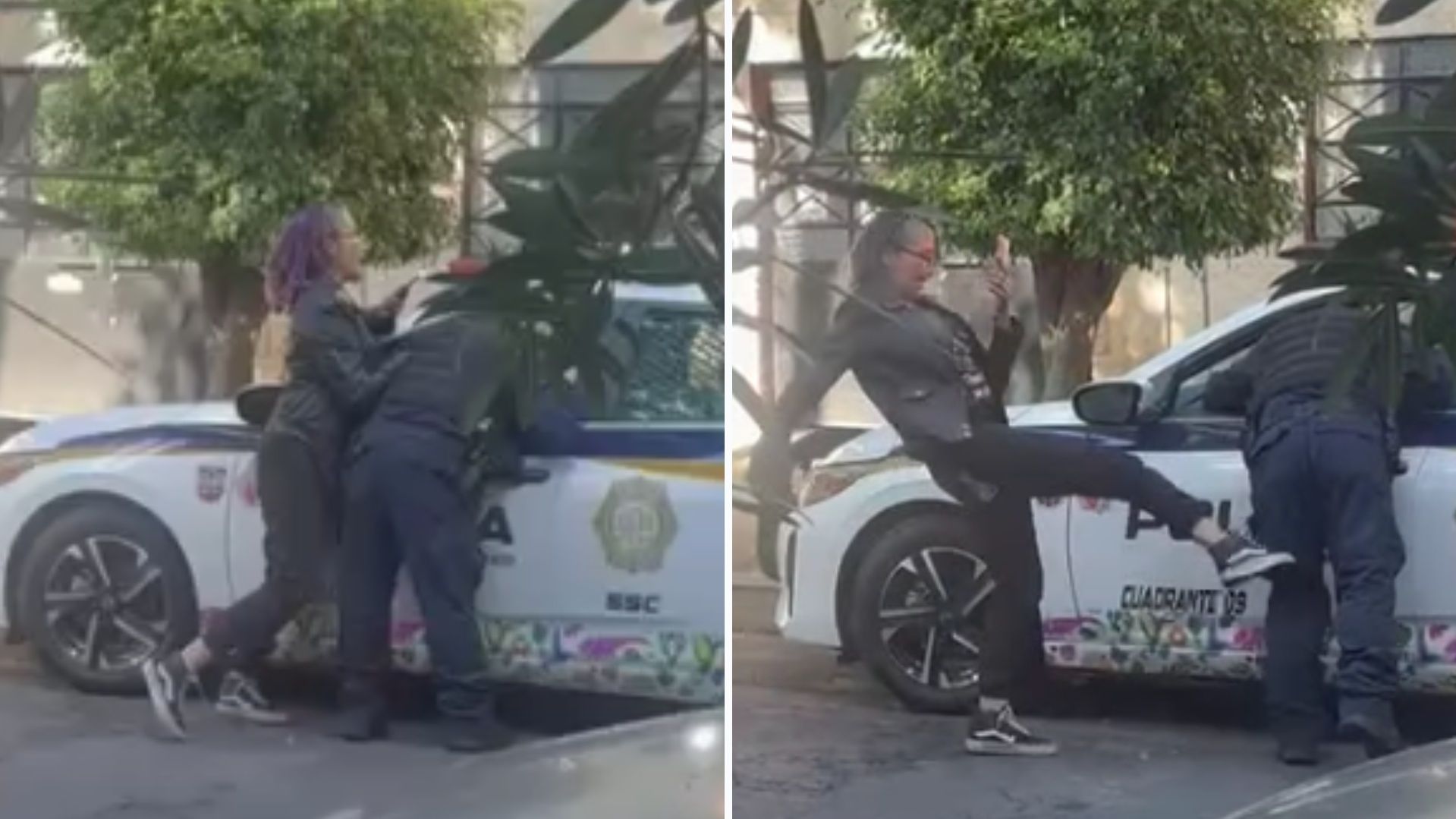 Lady Patadas: Captan a Mujer Agrediendo a Golpes a Policía en la Alcaldía Benito Juárez