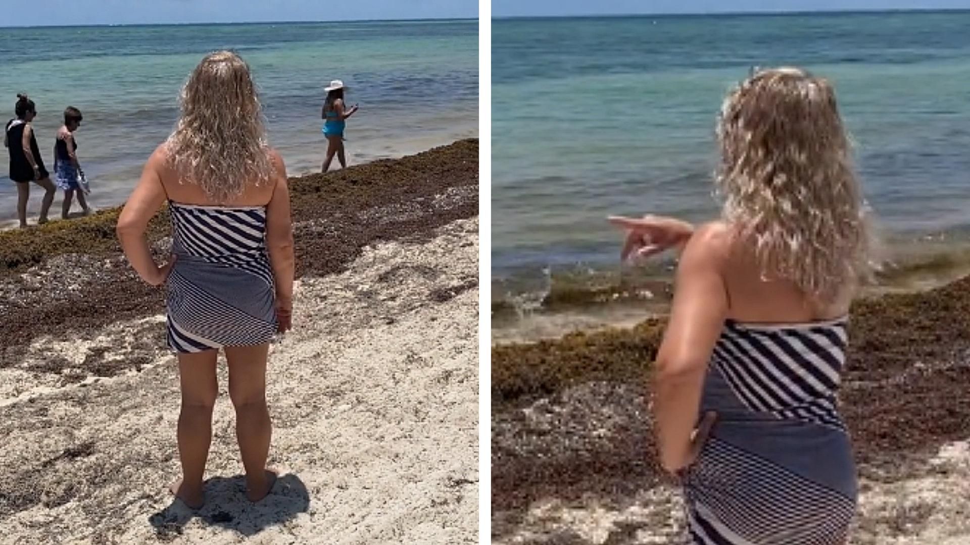 Mujer Corre a Turistas que Estaban a la Orilla del Mar y la Nombran 'Lady Playa'
