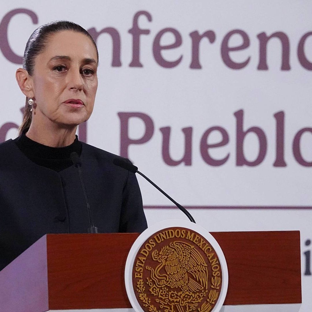 Claudia Sheinbaum durante conferencia de prensa en Palacio Nacional