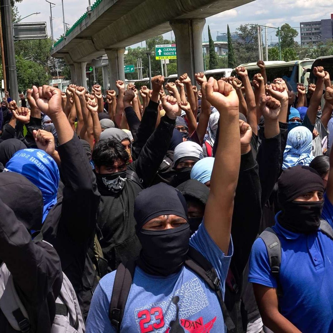 Movilización por caso Ayotzinapa en la Ciudad de México el 25 de septiembre de 2025. Foto: Cuartoscuro
