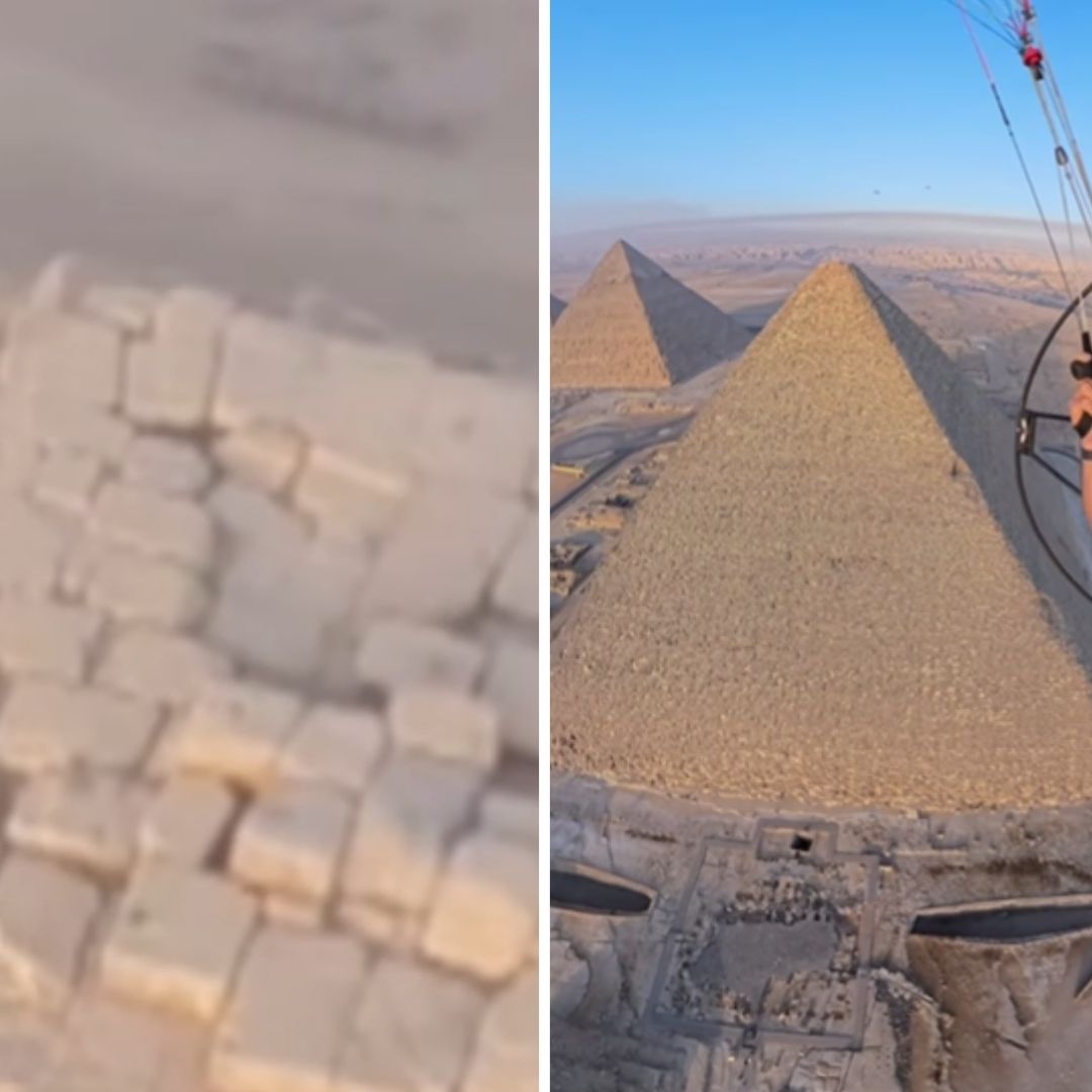 Captan a perrito en Pirámide de Giza