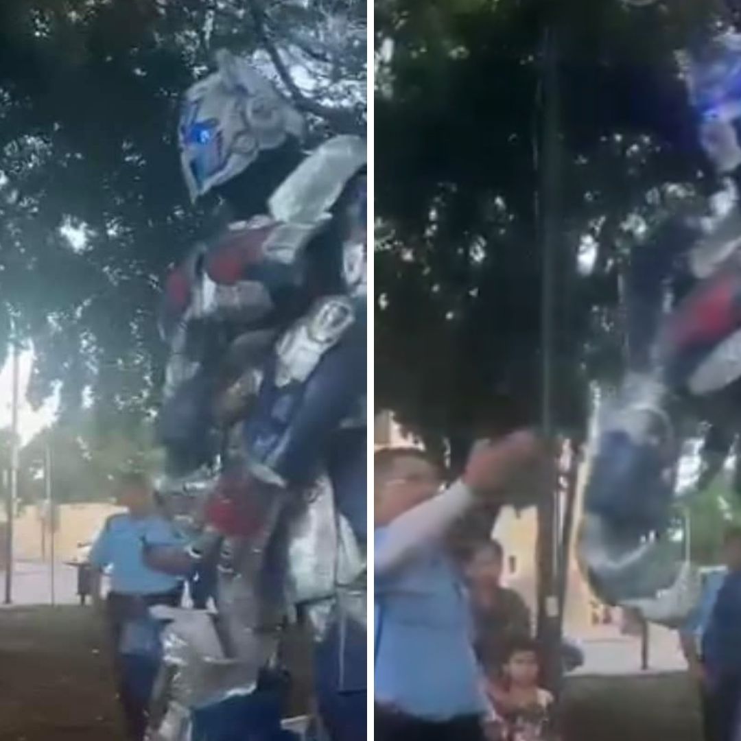 Policías Corren a Optimus Prime de Parque de Mérida